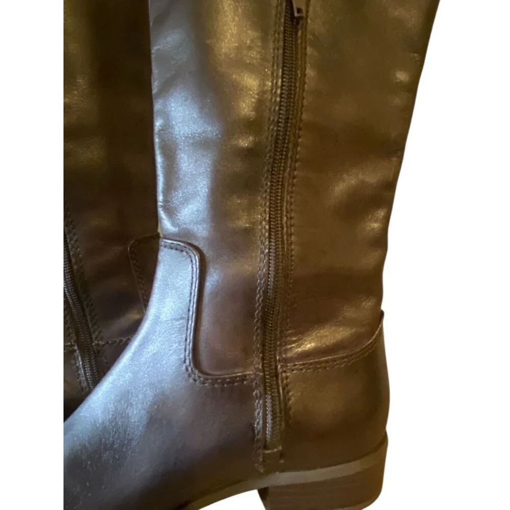 INC International Concepts Tall Dark Brown Leather Riding Boots NWOB size 5
